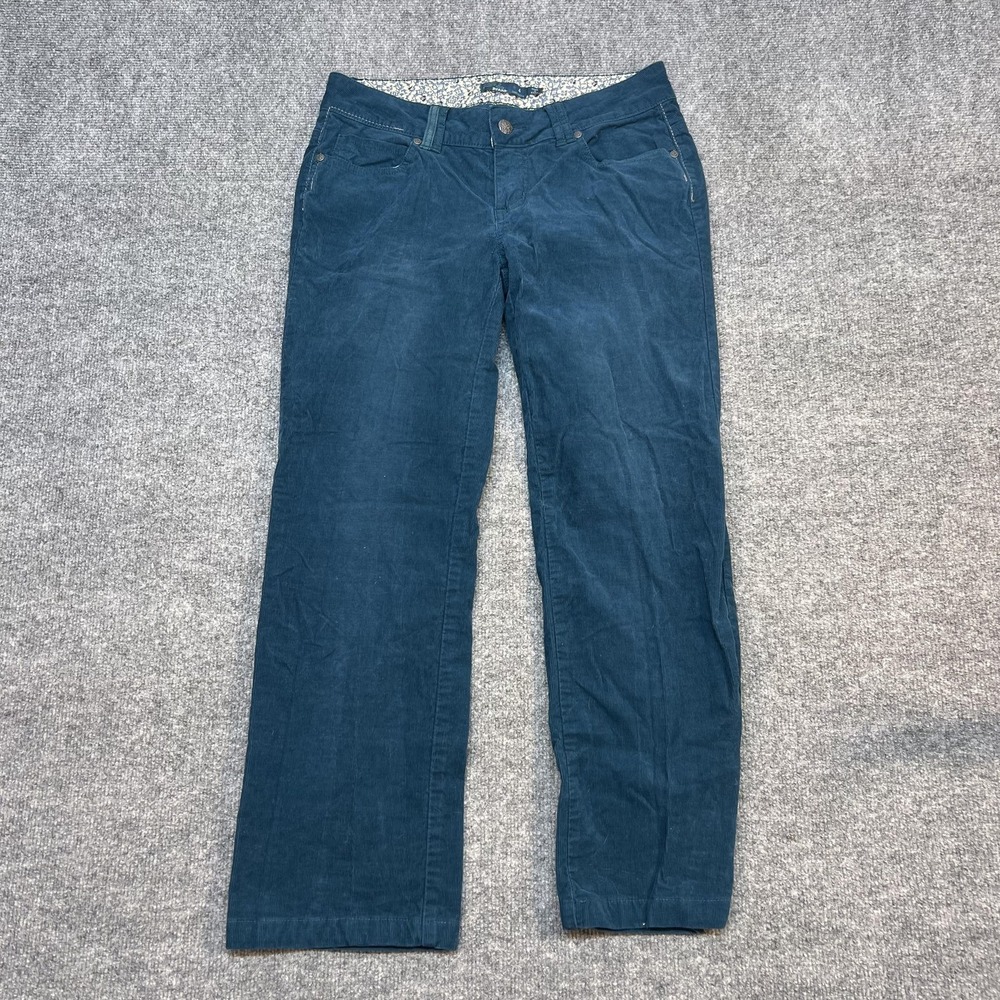 PrAna Pants Womens 4 Blue Corduroy Straight Leg Chino Pockets Short Inseam